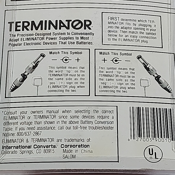 The Eliminator!  --  AC adapter to replace AAA, AA, C, or D, NEW - Picture 6 of 6